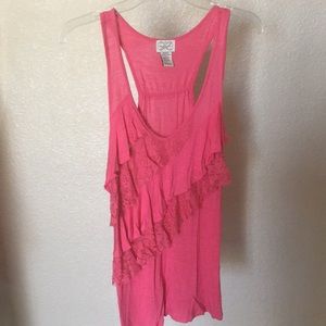 Pink eyelash couture tank top